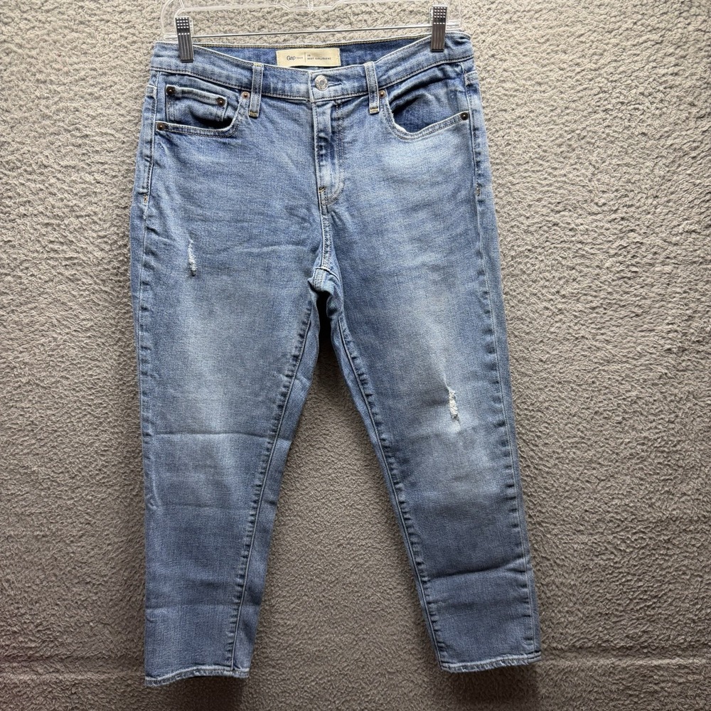 Gap Jeans Women's Size 28 Blue Denim Best Girlfriend Distressed Jeans Size 28